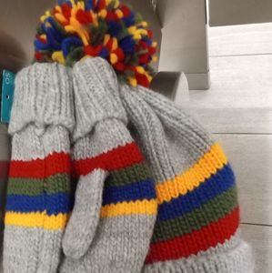 Pompom Hat&Gloves Set